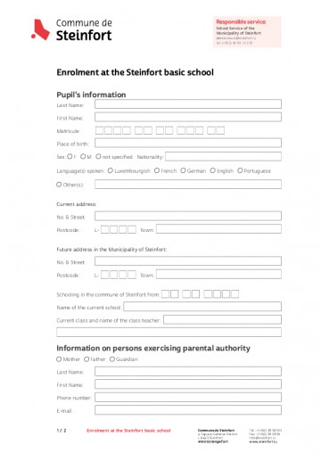 EN - Enrolment at the Steinfort basic school