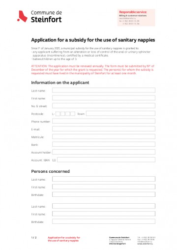 EN - Grant application - Sanitary nappies (couches hygiéniques)