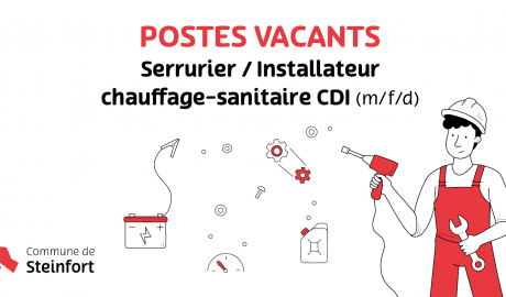 2024 11 Postes vacants Serrurier ou Installateur chauffage-sanitaire