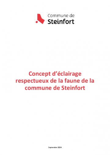 Concept d’éclairage respectueux de la faune de la commune de Steinfort