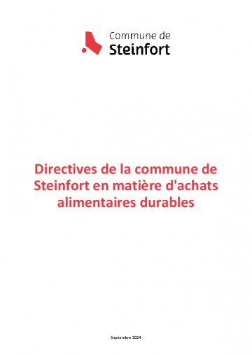 Directives en matière d’achats alimentaires durables de la commune de Steinfort