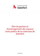 Plan de gestion et d’aménagement des espaces verts publics de la commune de Steinfort