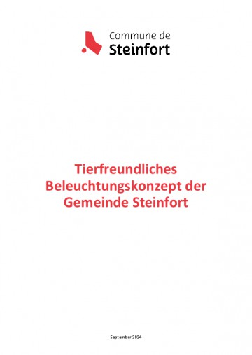 Tierfreundliches Beleuchtungskonzept der Gemeinde Steinfort