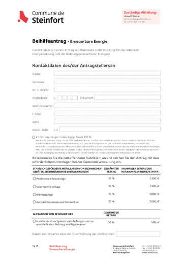 DE - Beihilfeantrag - Erneuerbare Energie (énergies renouvelables)